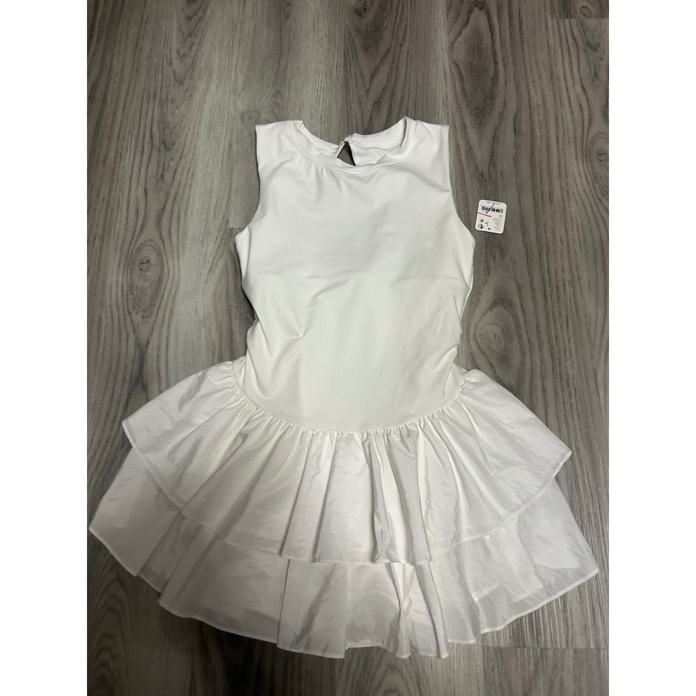 Free People Womens FP Movement Hot Shot Tiered Mini Dress White medium NWT